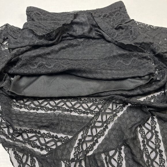 Streetware Society Skirt Womens‎ M Black Sheer Lace Midi Whimsigoth Witchy Fairy - Picture 9 of 9